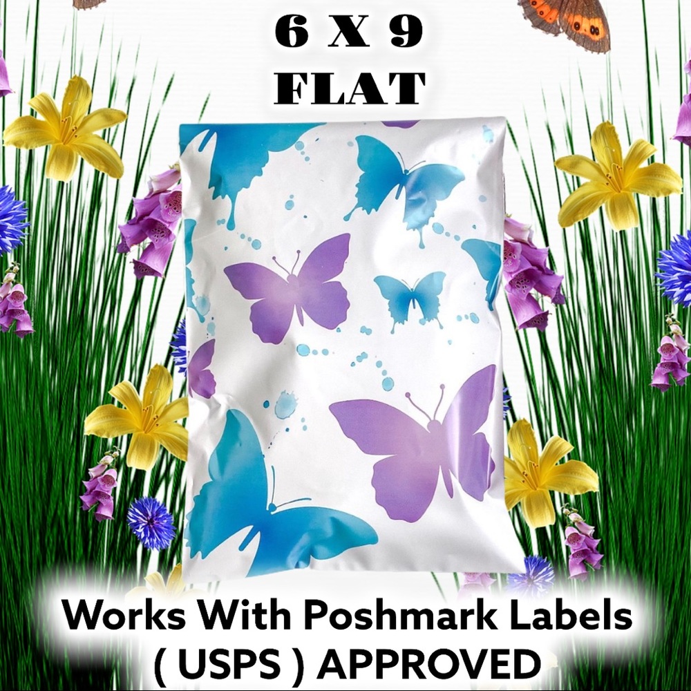 25 6X9 Poly Mailers Butterfly Flat Shipping Envelopes PRICE IS FIRM - Picture 4 of 8